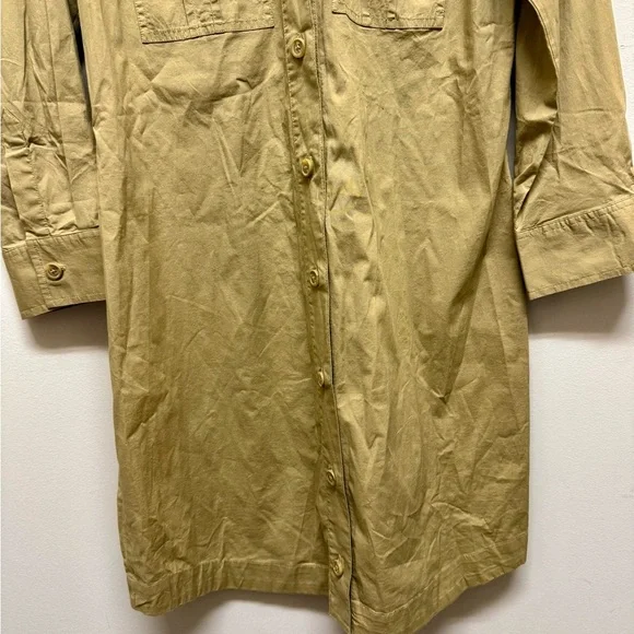 Tommy Hilfiger Tan Button Down Shirt Dress Long Sleeve Utility PS NWT - Picture 3 of 8